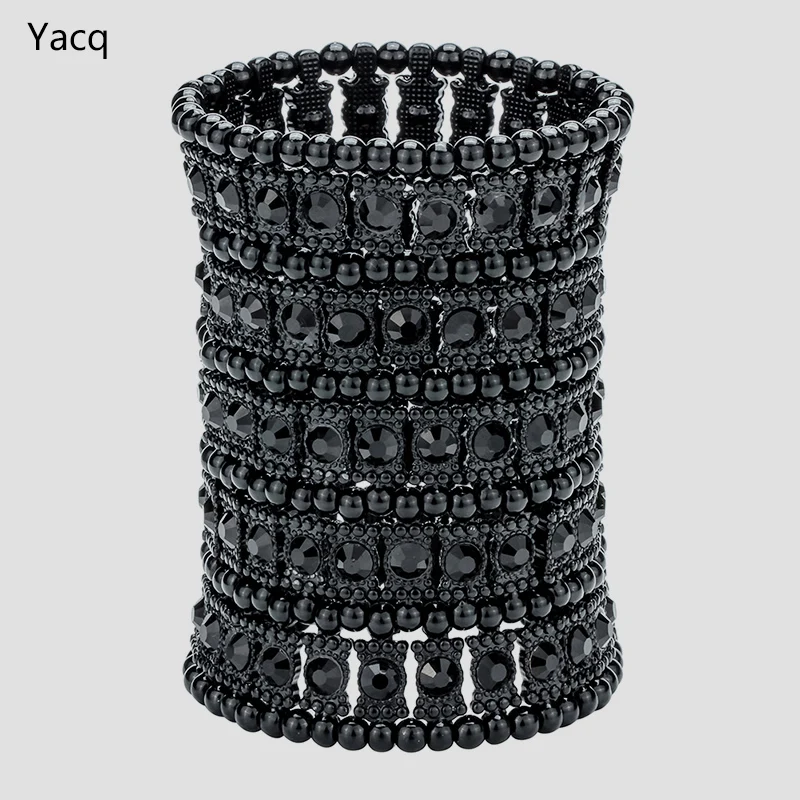 YACQ vícevrstvé strečové manžety náramek ženy křišťál svatební svatební módní šperky dárky pro její manželku B13 velkoobchod dropshipping