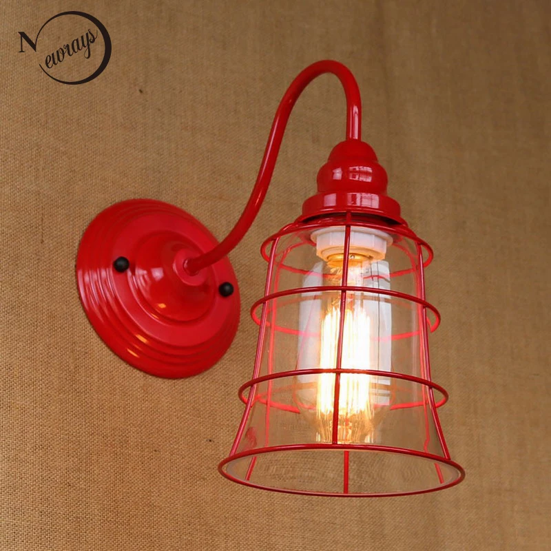 Replica designer fashional style mini red colour glass shade Wall Light