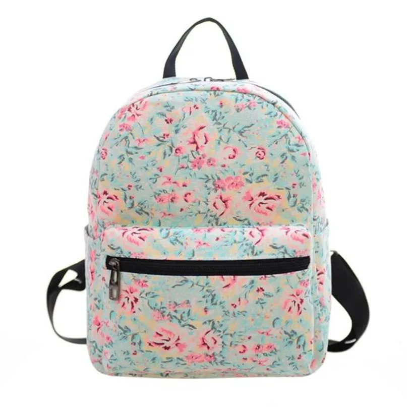 

New 2017 Women Canvas Shoulder Bag Printing Bag School Backpack Rucksack drop shipping 0518