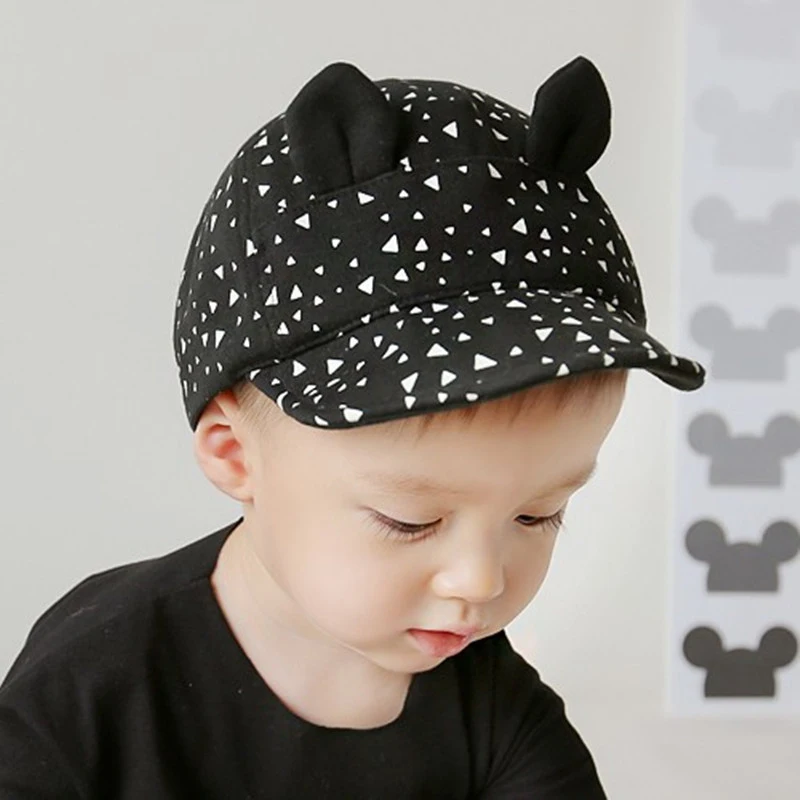 Милая летняя детская шляпа с кошачьими ушками, бейсбольная кепка для детей, мальчиков и девочек, повседневные регулируемые солнцезащитные шляпы кепки - Цвет: black