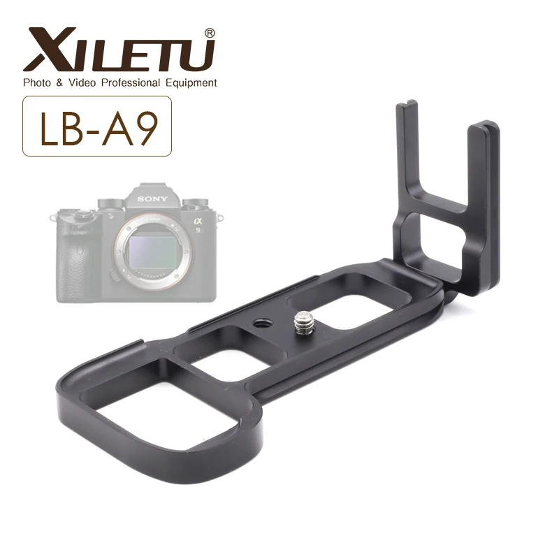 

XILETU LB-A9 L Type Aluminum Quick Release Plate for Camera Tripod Vertical L Bracket Hand Grip Exclusive Use of Sony A9 A 9