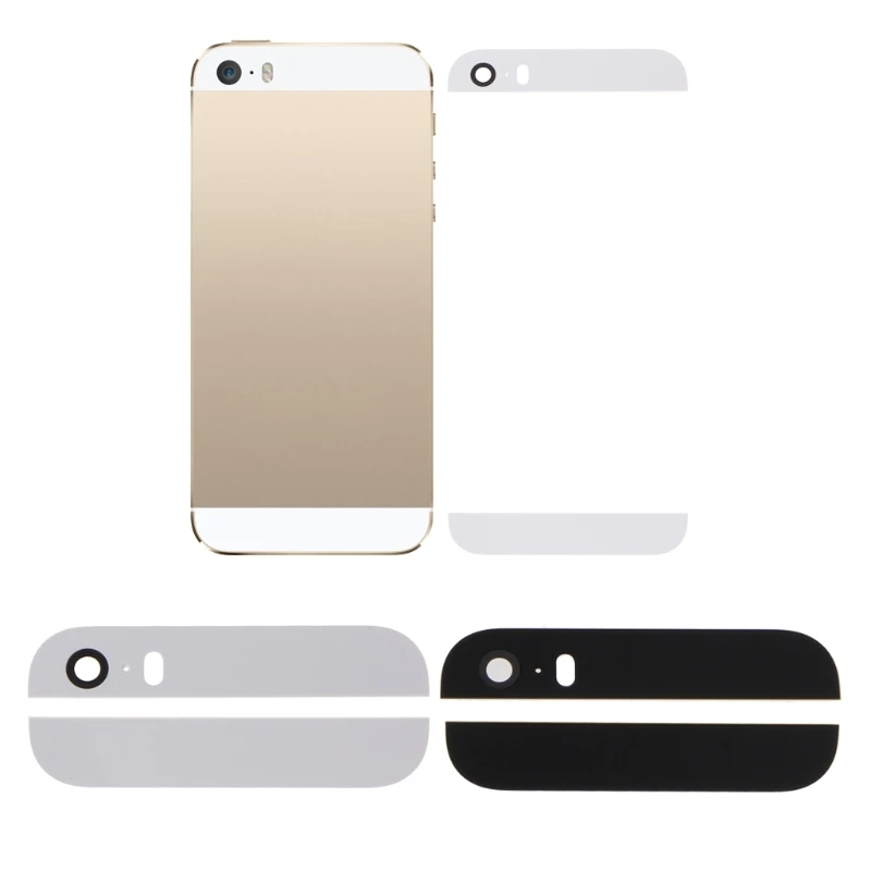 Верхняя и нижняя Задняя стеклянная сменная панель для iPhone 5S черного или белого