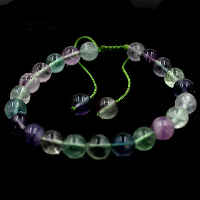 Free Shipping 6mm 8mm 10mm Lady Trendy Jewelry Natural Stone Adjustable Fluorite Beaded Yoga Boho Bracelet|boho bracelet|bracelet free