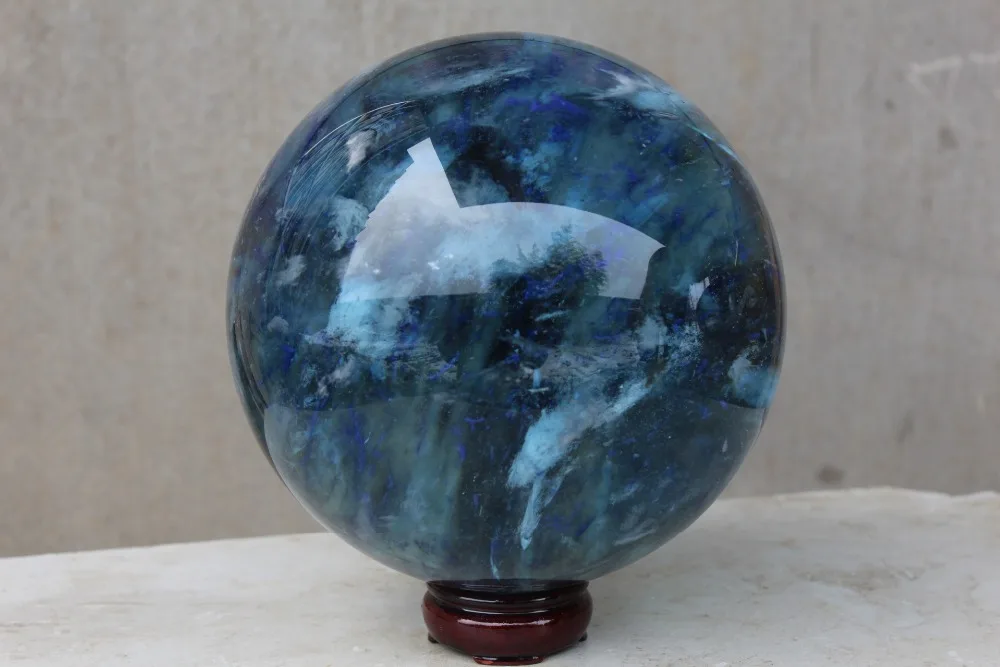 

blue smelt quartz crystal carving scriptures ball