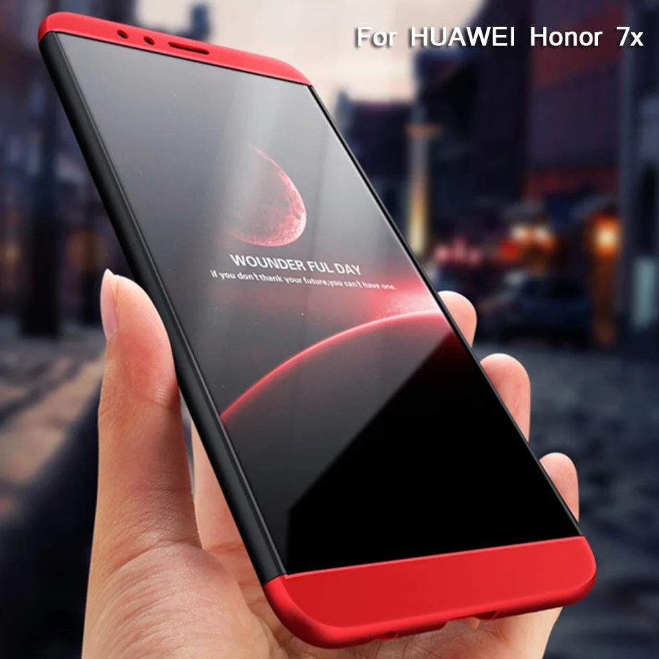 Оригинальный чехол для Huawei Honor 7x 360 полная защита противоударный три в одном