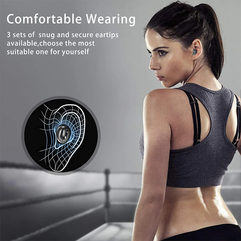 ANBES Мини Bluetooth наушники супер бас звук V5.0 TWS беспроводные Спорт Hands free гарнитура