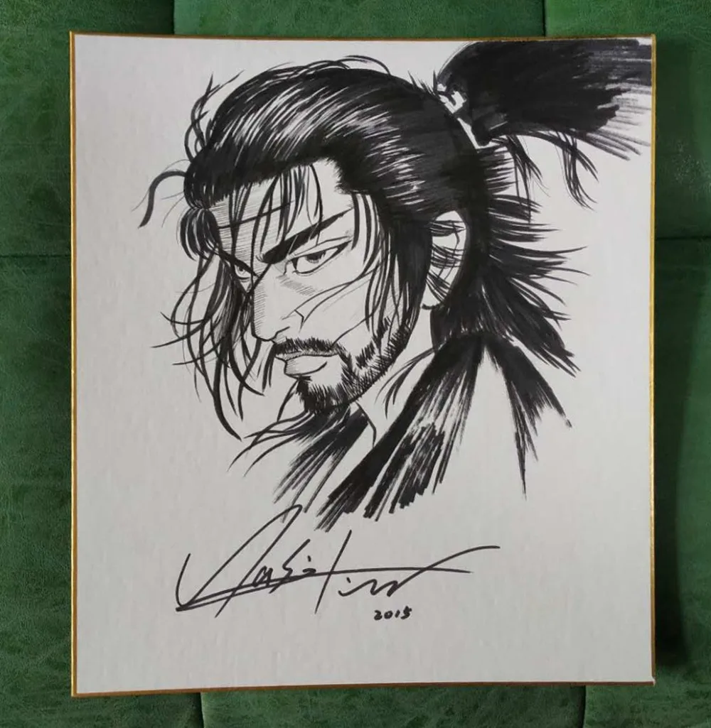 hand drawn Inoue Takehiko autographed Shikishi Art Board Vagabond  032019|Cards & Invitations| - AliExpress