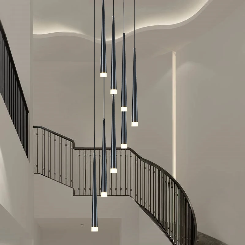  Nordic led chandelier long downlight Kitchen Restaurant Bar cone chandelier decorative chandelier b - 33026338454