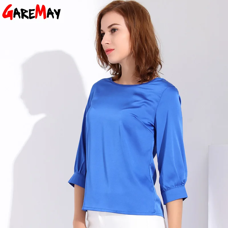 Garemay Feminine Satin Blouse Work Wear Plus Size Silk Blouse Women Summer Top Femme Office Shirt Women Blouse For Woman Garemay Feminine Satin Blouse Work Wear Plus Size Silk Blouse Women Summer Top Femme Office Shirt Women Blouse For Woman
