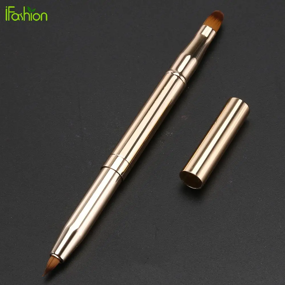 

Pro Double-headed Makeup Brush Retractable Lip Brush Eye Liner Eyeshadow Foundation Brush Make Up Cosmetics Gold Adjustable Tool