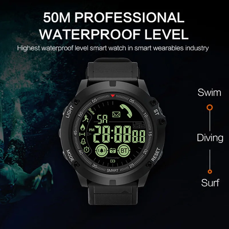 EX17S/PR1 Bluetooth Sport Digital Smartwatch 18-month Standby Time 24h All-Weather Monitoring Smart Watch for IOS Android