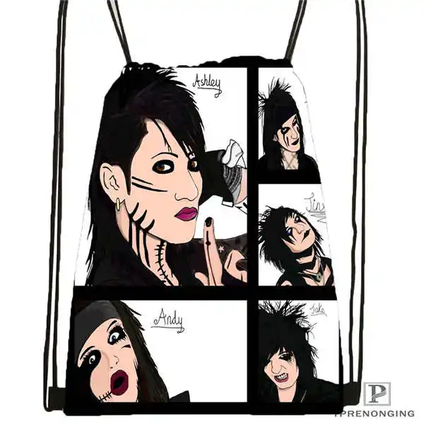 Drawstring Backpack Custom Black Veil Brides Johnnyfan походная сумка на шнурке Cute Daypack Kids Satchel(черная спина) 31x40 cm#180531-04-56 - Цвет: Drawstring Backpack