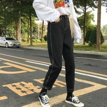 Осень и зима новая Корейская версия дикие свободные Harajuku стиль Досуг прямые женские джинсовые брюки