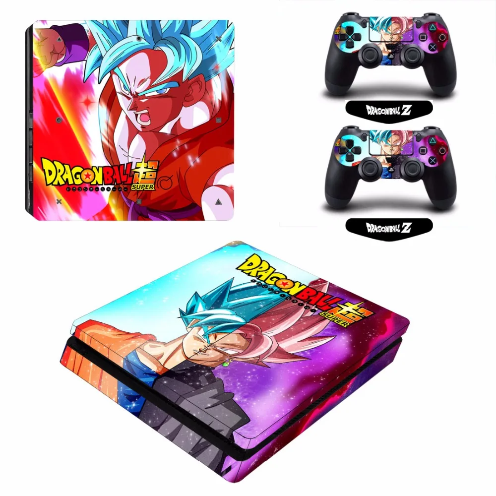 ARRKEO Dragon Ball Super Son Goku VS Vegeta виниловая наклейка PS4 Slim Skin Наклейка для playstation 4 Slim консоль и 2 контроллера