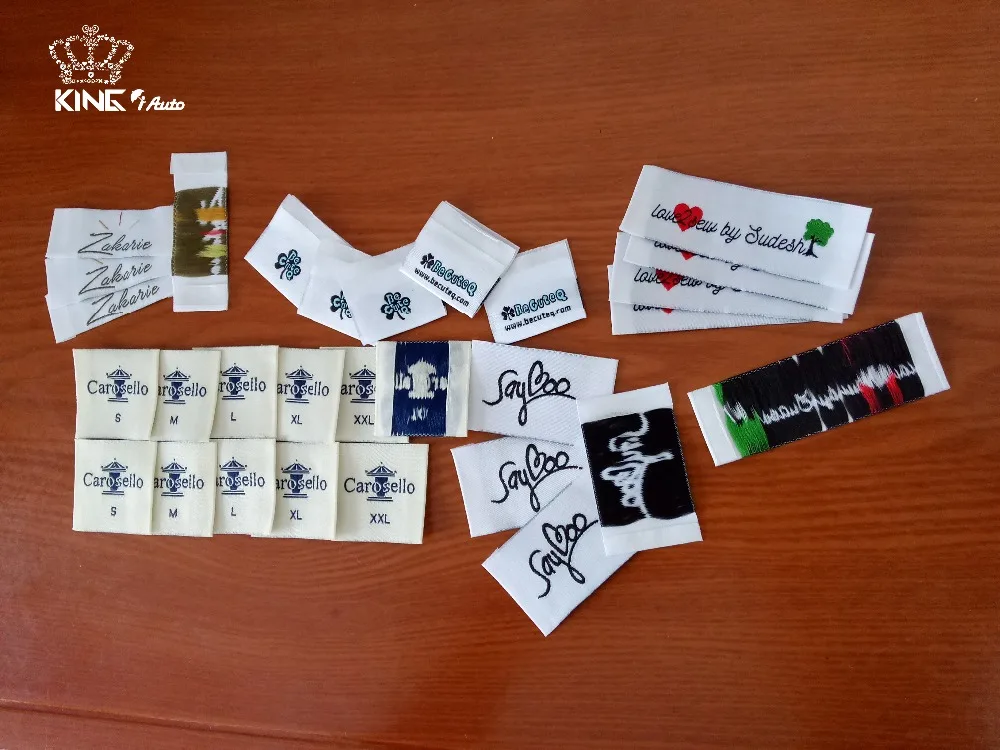High quality personalized woven labels / customized design embroidered patch /brand paper hang ...