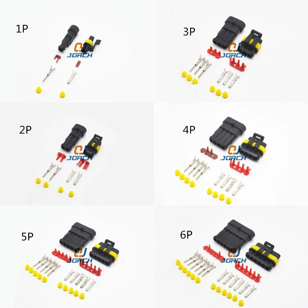 60 x Connettori Terminali Piatti 1-2-3-4-6-8 Pin Nuovo