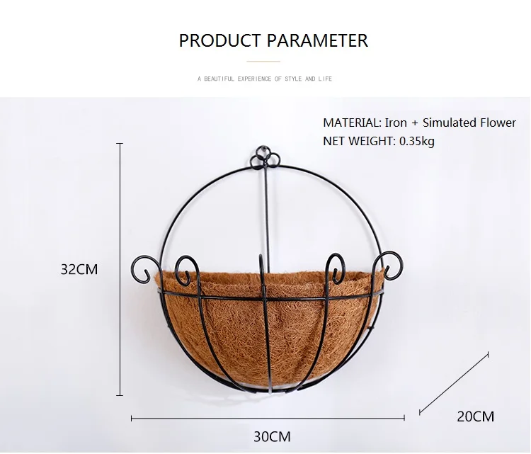 Oussirro креативные железные настенные Висячие Имитационные Цветочные Декоративные Подвесные Корзины для сада, дома, ресторана, украшения