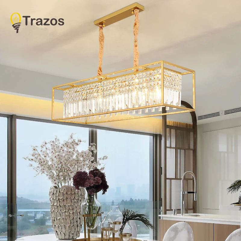 Современные золотые металлические светодиодные люстры, светильник ing Lustre Crystal для гостиной, светодиодная подвесная люстра, светильник для спальни, подвесной светильник