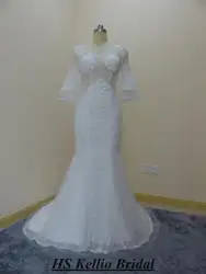 Уникальное дизайнерское кружевное свадебное платье русалки с прозрачным лифом Vestido De Novias