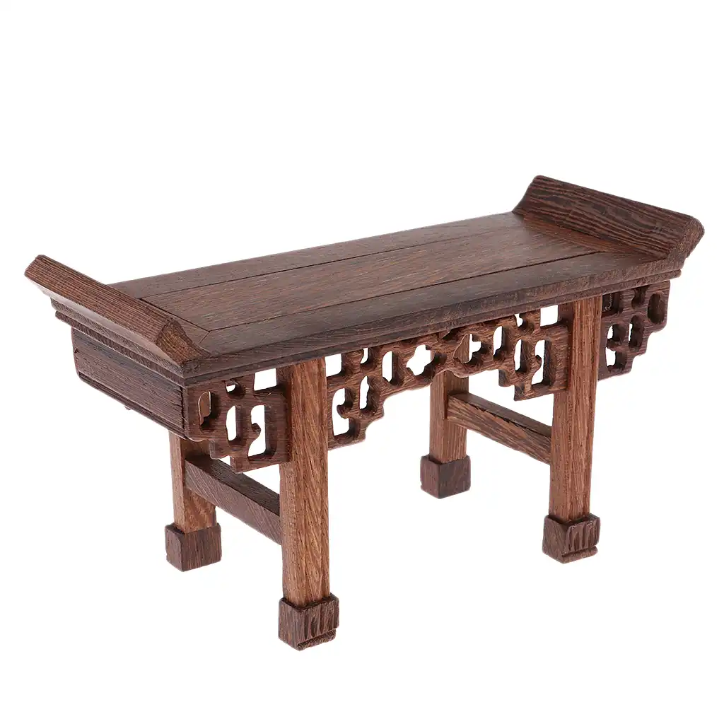 1//12 Dollhouse Miniature Vintage Wooden Chinese Lute Table End Table Model