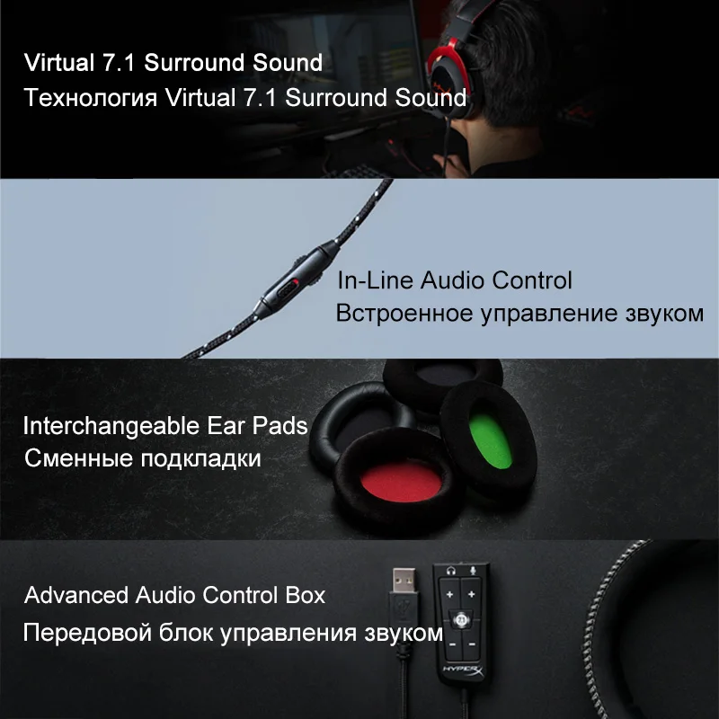 Игровые наушники Kingston HyperX Cloud Core с микрофоном Hi Fi для ПК PS4 Xbox|Наушники и гарнитуры|