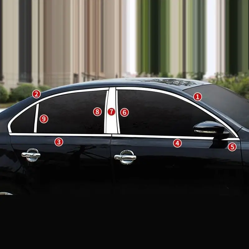 

Car Automobile Chromium Body Window Door Exterior Dashing Bright Sequins Trim Parts 12 13 14 15 16 17 18 FOR Volkswagen Jetta