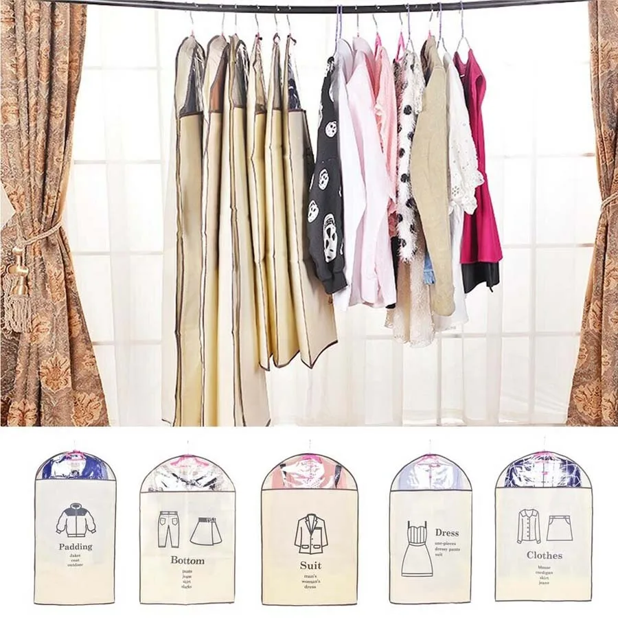 

2019 Suits Dress Clothing Covers Protector Wardrobe Dust-proof Covers Suit Case Storage Thickened Nonwovens Clothing Cover