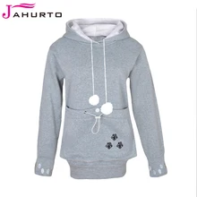 Jahurto Мультфильм Капюшоном Толстовки Любовник Кошки Кенгуру Собака Толстовка Прохладный Длинным Рукавом Толстовка Передний Карман Случайные Животное Ухо Балахон