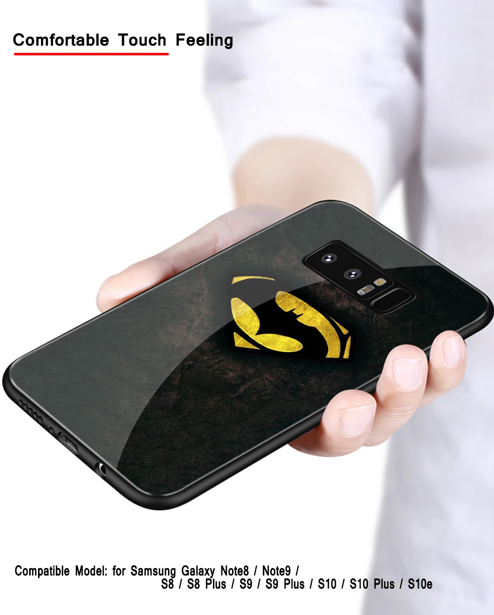 Для samsung Note 9 чехол Marvel Бэтмен Жесткий чехол на заднюю панель стекло для samsung Galaxy Note 8 9 10 S8 S9 Plus S10 plus S10 Lite