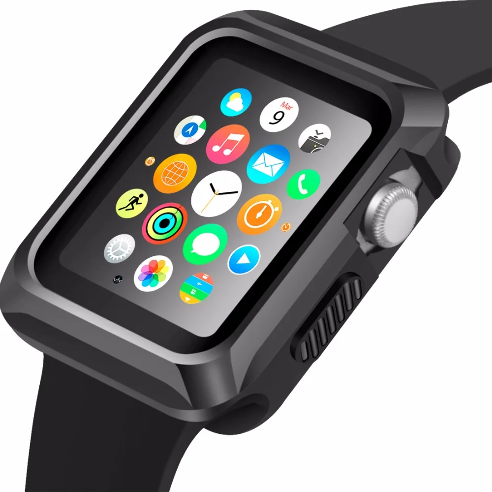 Прочный чехол для Apple Watch Series 3 2 iwatch 42 мм 38 6 цветов противоударный защитный с