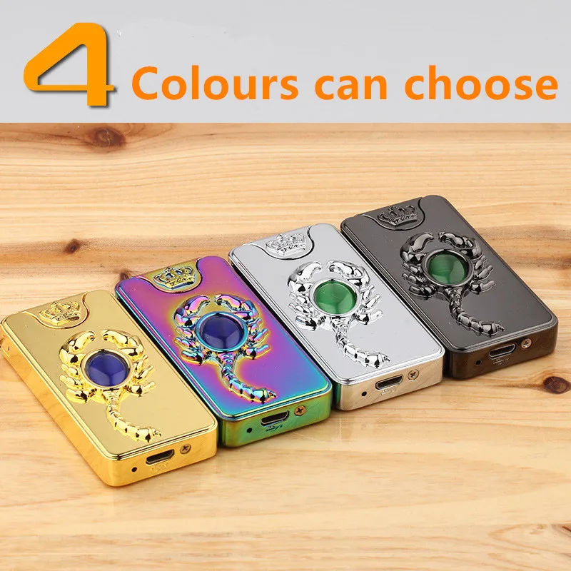 Luxury-USB-Arc-Electronic-Rechargeable-Lighter-Metal-Flameless-Windproof-Cigarette-Lighter-Plasma-Lighter-Scorpion-Arc-Lighter (2)