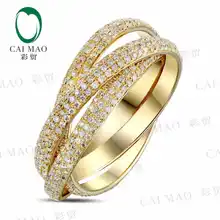 CaiMao 18KT/750 Yellow Gold 1.85 ct Full Cut Diamond Engagement Gemstone Wedding Band Ring Jewelry