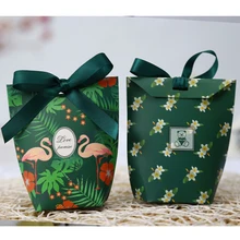 Multicolor Christmas Wedding Favor Candy Box Gift Boxes With Ribbon For Baby Shower Birthday Party Event Sweet Bags Package