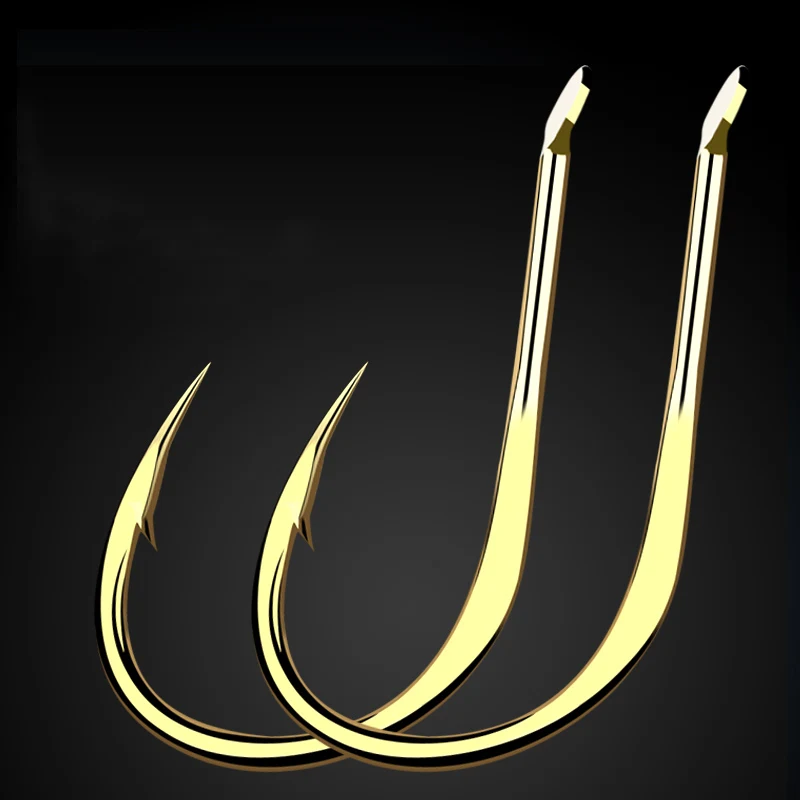 

Rompin 2018 NEW DESIGN 20pcs/lot Super Sharped Forged Fishing Hooks High Carbon Steel carp Fish Hook High Quality golden color