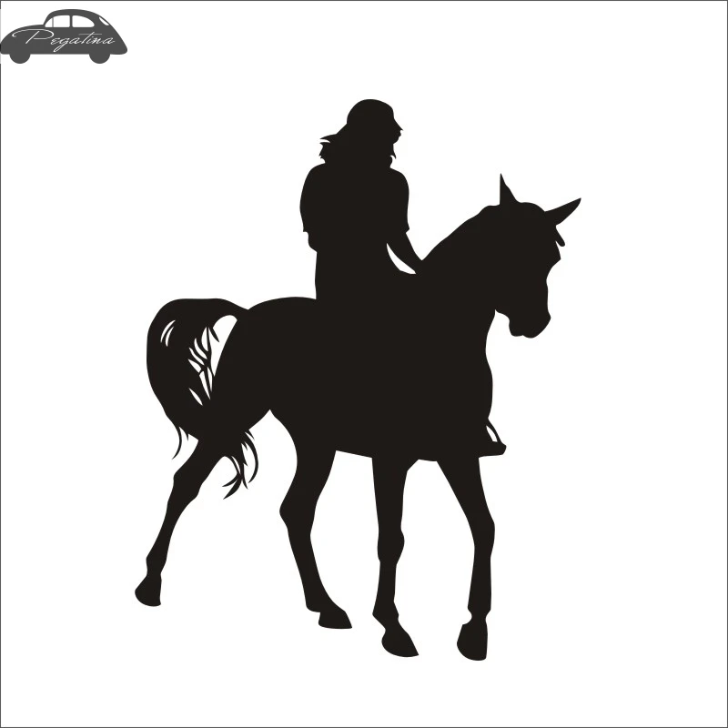 Horse Riding Decal Car Poster Vinyl Wall Decals Pegatina Quadro Parede Decor Mural Wild Animal Sticker 719