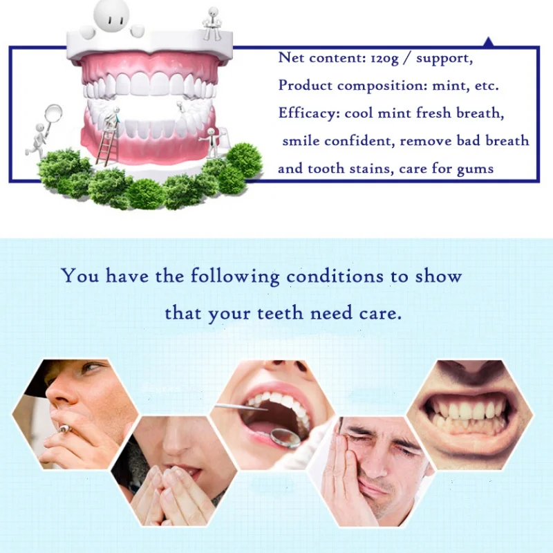 Чистая чистая белая зубная паста уход за зубами отбеливание зубов Чистка зубная паста Оральный Зубная мята аромат 120 г WD