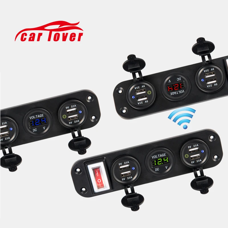 Водонепроницаемый 3 в 1 12 В 2.1A 4 USB порта зарядное устройство для автомобиля лодки
