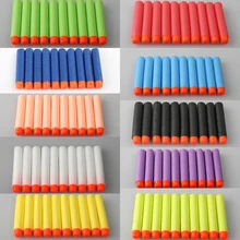 100 pcs Fluorescence Dart Refills Universal Standard Round Head Hollow Foam Bullets for Nerf Toy Gun 10 Colour