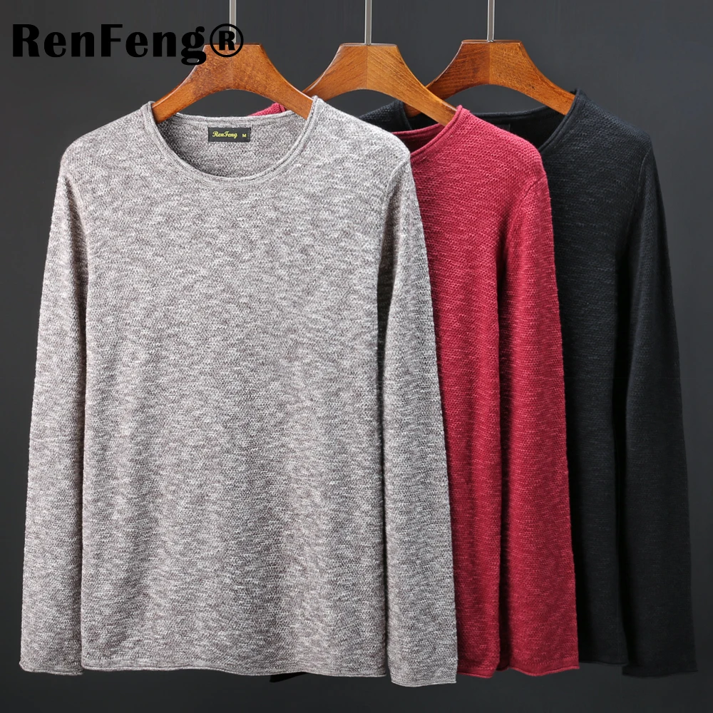 Men's Black O-neck Sweater Men's Tide Winter Fashion loose handsome oversize sweater men's thick knitted jumpers sweter mujer (2)