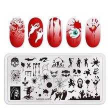 Прямоугольная пластина для штамповки ногтей, Рождественская серия штампов для ногтей, маникюрный шаблон, трафарет, инструмент для ногтей