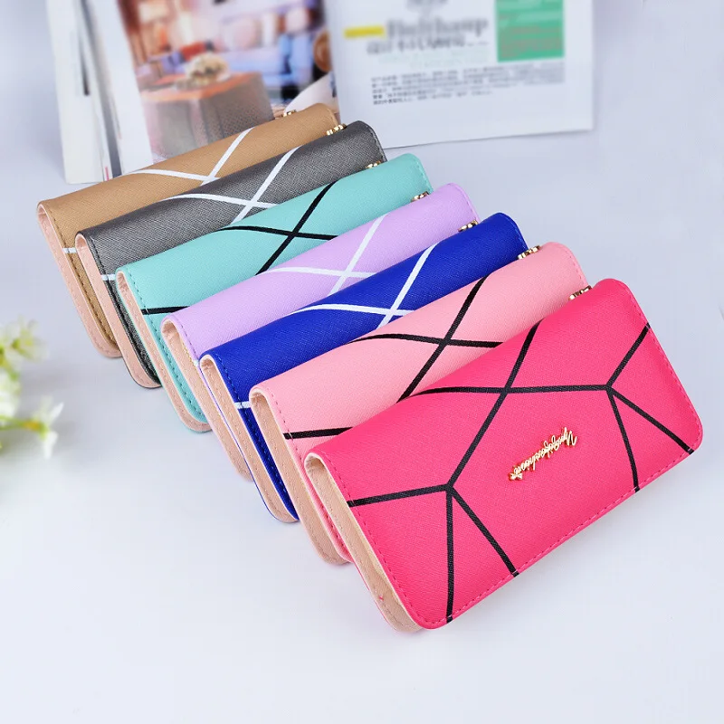 Geometrische Frauen 120 Lange Teile Brieftasche Reißverschluss Langen Geldbörsen los Design Großhandel Mode RqdzwEd
