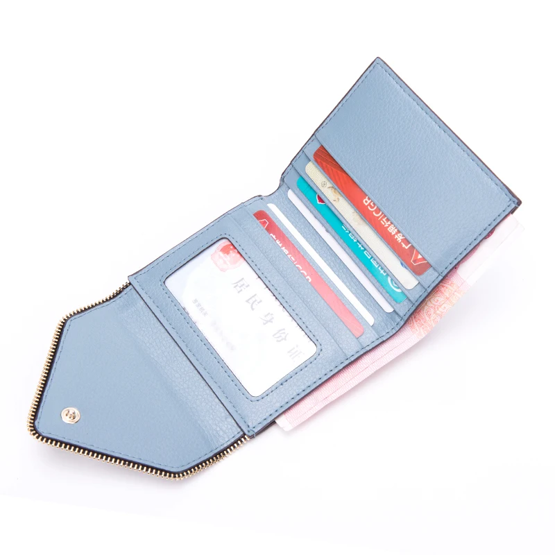 Cartera de mujer borla sélida a la moda para tarjetas crédito pequecana marca lujo cuero carteras y monede|Кошельки| |
