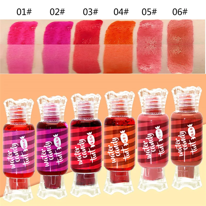 

New Waterproof Candy Shape Design Water Polish Based Lip Glaze Color Lasting Women Lip Makeup Glaze Cosmetics
