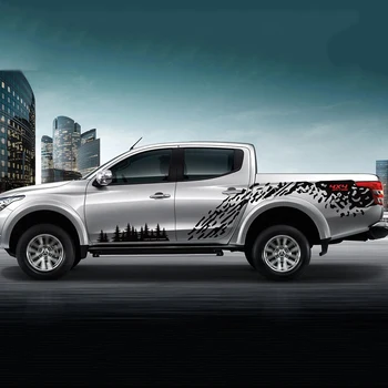 

Car Stickers 4 Pcs Mudslinger Trees Body Side Door Rear Tail Side Stripe Graphic Vinyl Car Decals Fit For MITSUBISHI L200 TRITON