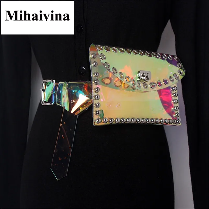 Модная женская сумка ремень Mihaivina из водонепроницаемого ПВХ прозрачные женские