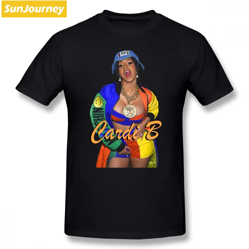 

New Designed Men's T-shirts Cardi B Sexy Short Sleeved 100% Cotton O Neck Plus Size T Shirt For Adult Shirt