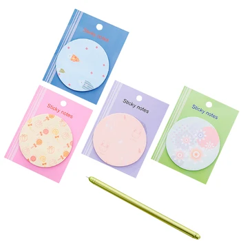 

30packs/lot Round Shape Memo Sticky Note Deacorative Bookmark Message Reminder Label Stationery Notepad Wholesale