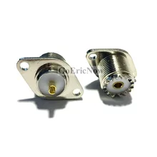 10 шт. RF коаксиальный SO239 UHF Женский с ромбовидным фланцем 2 отверстия PCB телевизионные антенны разъем