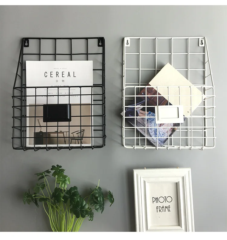 1 قطعة جديد الحديثة سلك مجلة صحيفة سلة الحائط آخر تخزين الرف المنظم JL 211