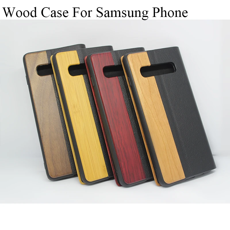 

Wood Case For Samsung Galaxy S10 Plus S10e S10 Bamboo Flip Stand PU Leather Cover Funda For Samsung Galaxy S6 S7 Edge S8 S9 Plus